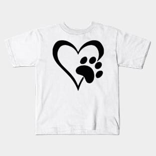 Dog Heart Dog Paw Dog Mom Dog Mama Kids T-Shirt